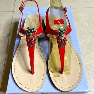 Marc Fisher Red MF Pineapple Sandals(5 M)